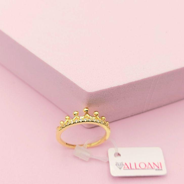 Anel Tipo Coroa Cravejado N°18