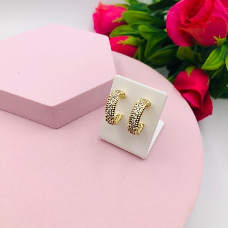 Brinco Argolinha Cravejado