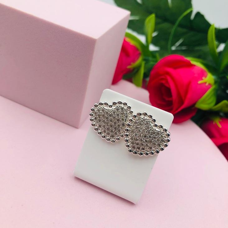 Brinco Coração Cravejado