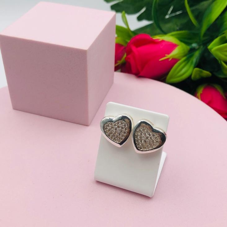 Brinco Coração Cravejado
