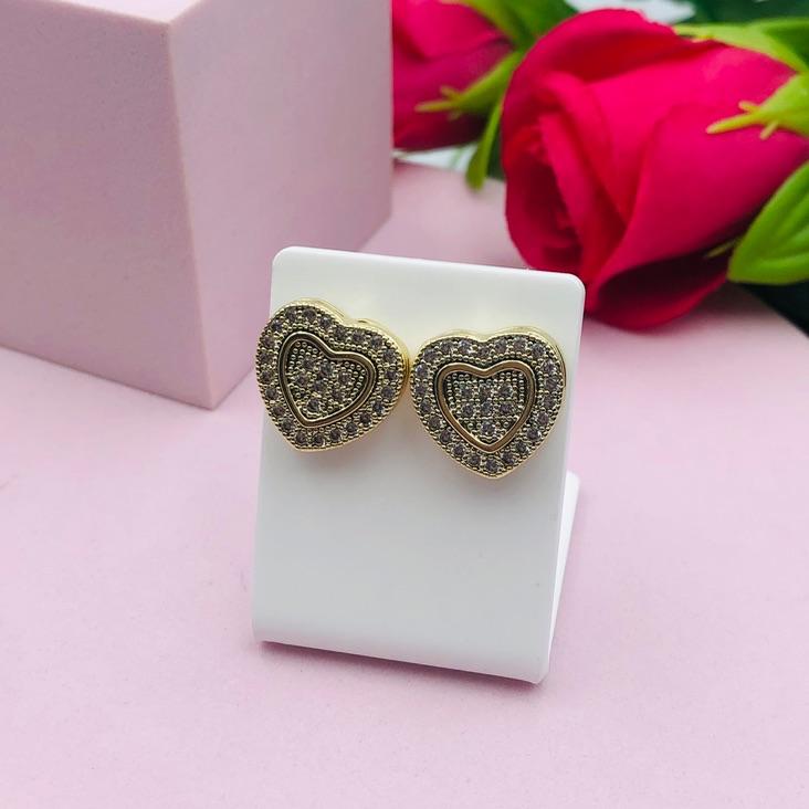 Brinco Coração Cravejado