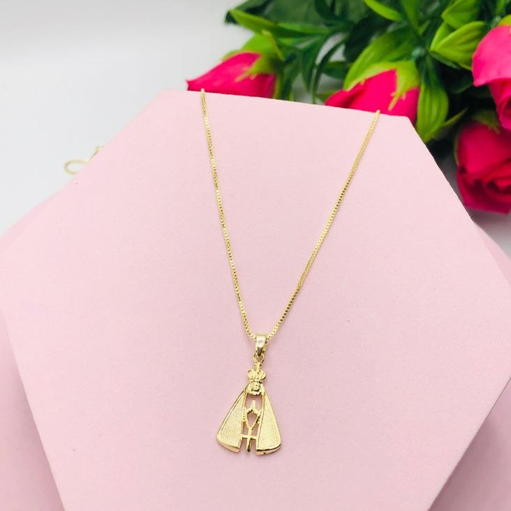 Colar Corrente Veneziana com Pingente Nossa Senhora