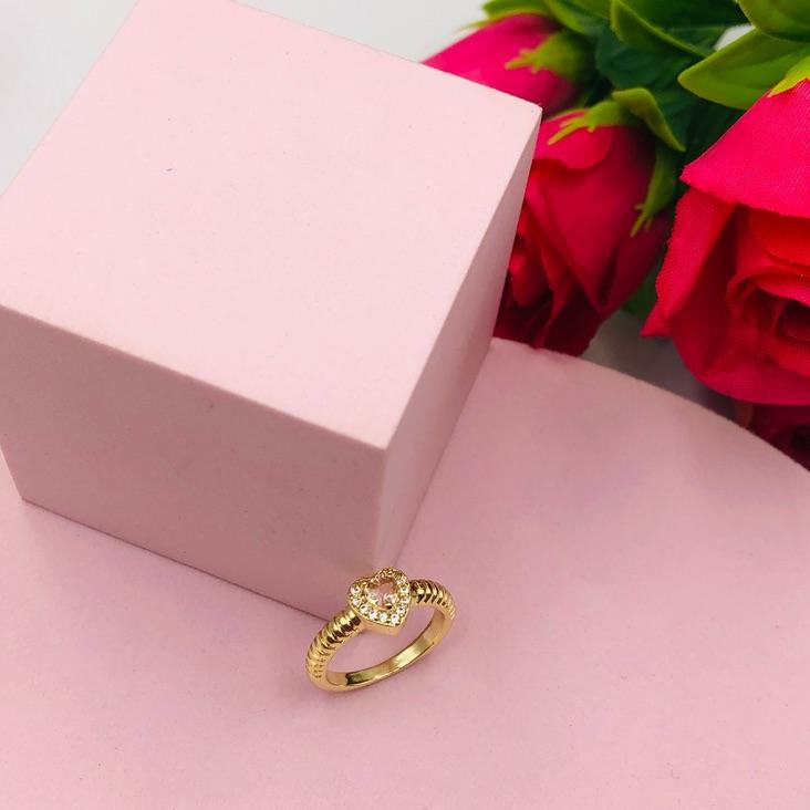 Anel Coração Rosa N 13