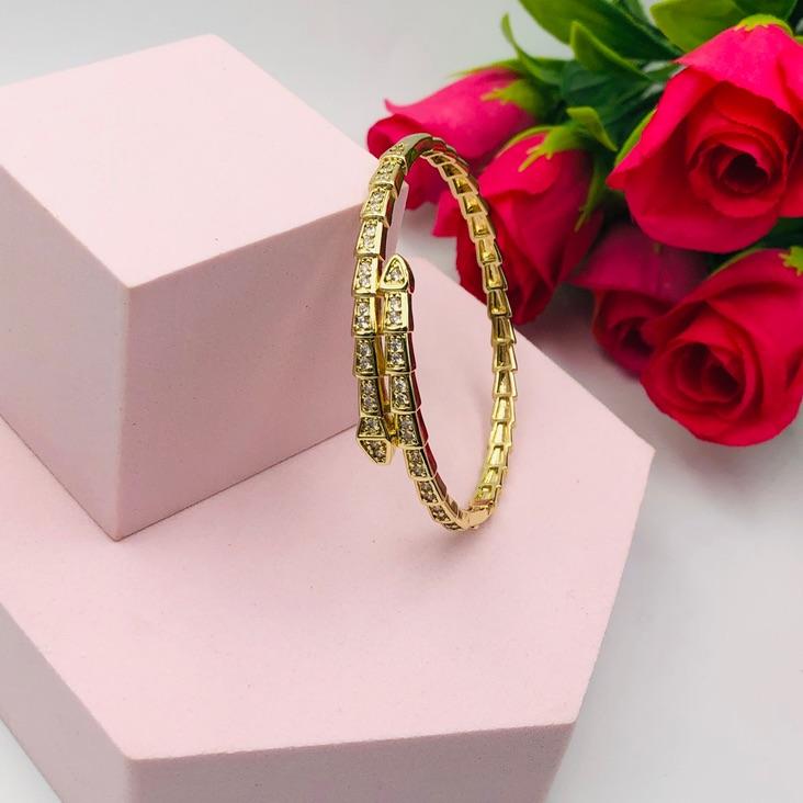 Bracelete Cobra Cravejado