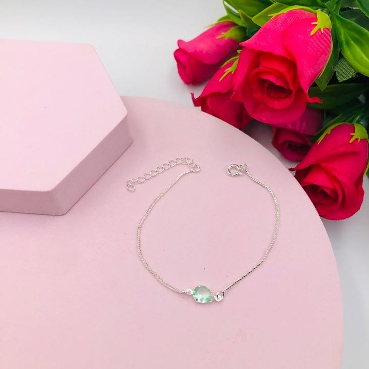 Pulseira Veneziana com Pedra Verde