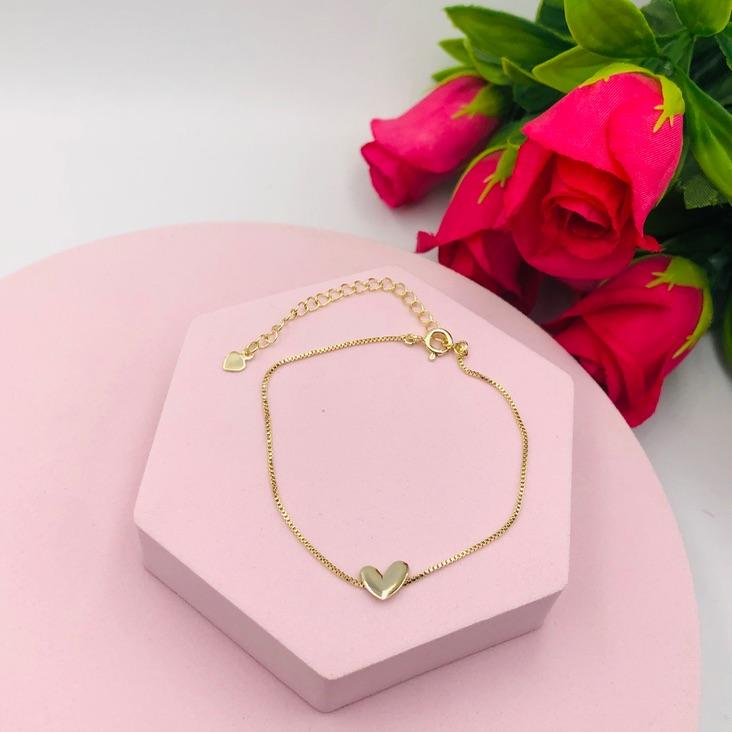 Pulseira Corrente Veneziana com Coração